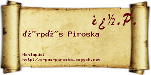 Árpás Piroska névjegykártya